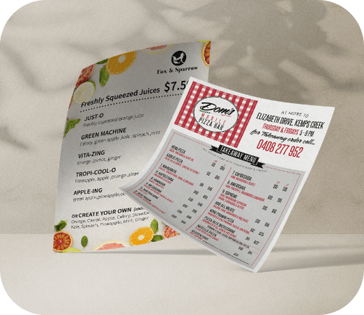 Dom's Pizza & Bar Menu Poster