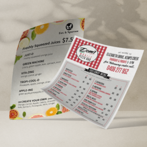 Printed Menus